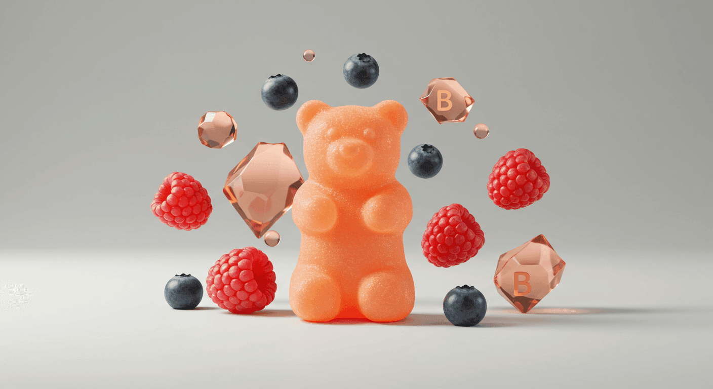 Hair boost gummy with berries and vitamins